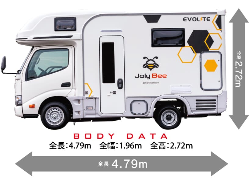 ジョリビー ボディサイズ 全長4.79m 全幅1.96m 全高2.72m
